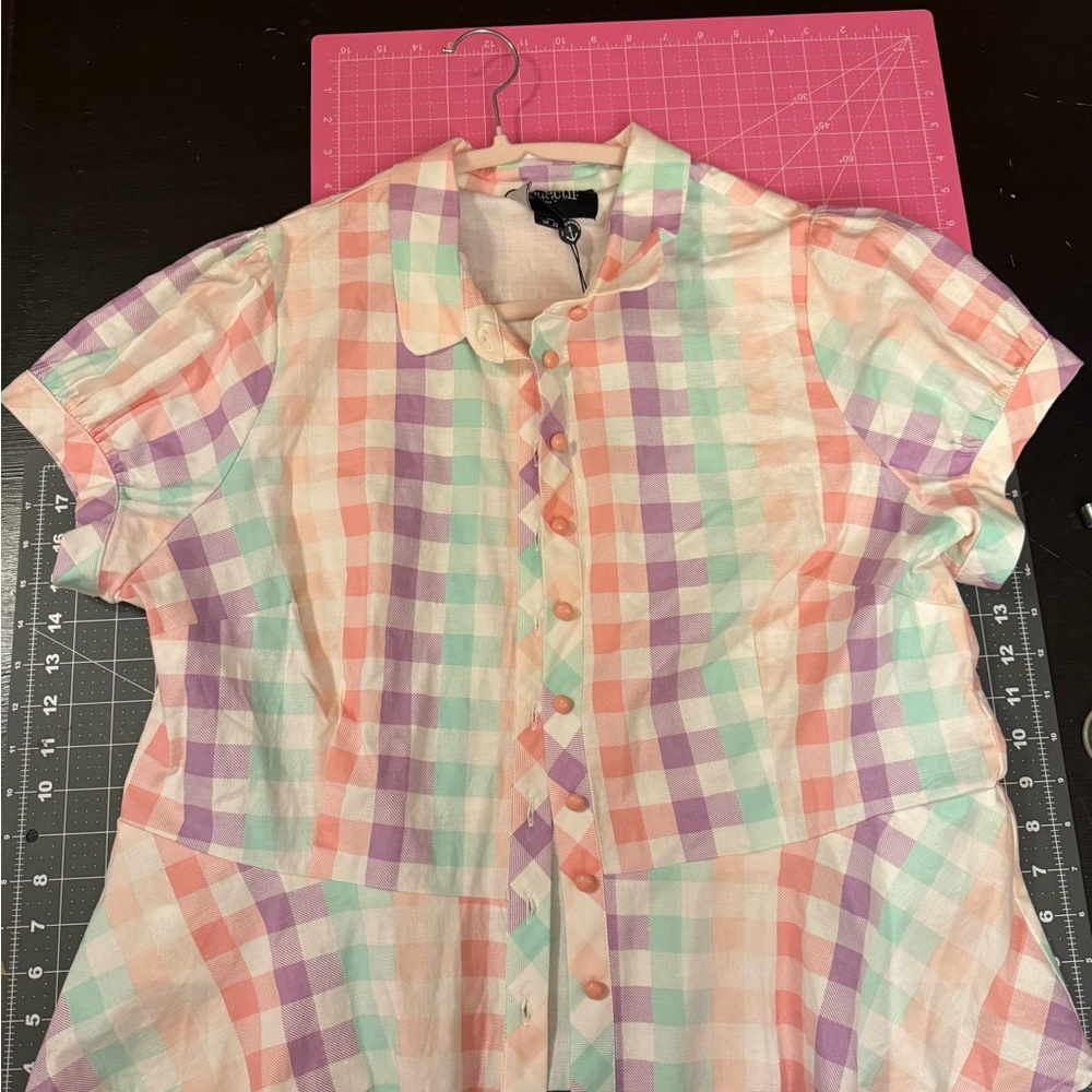 Collectif Multicolor Gingham Blouse